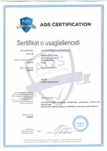 KORAL SPED - sertifikaat HACCP-1